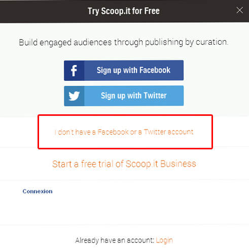 Comment créer un compte Scoop.it