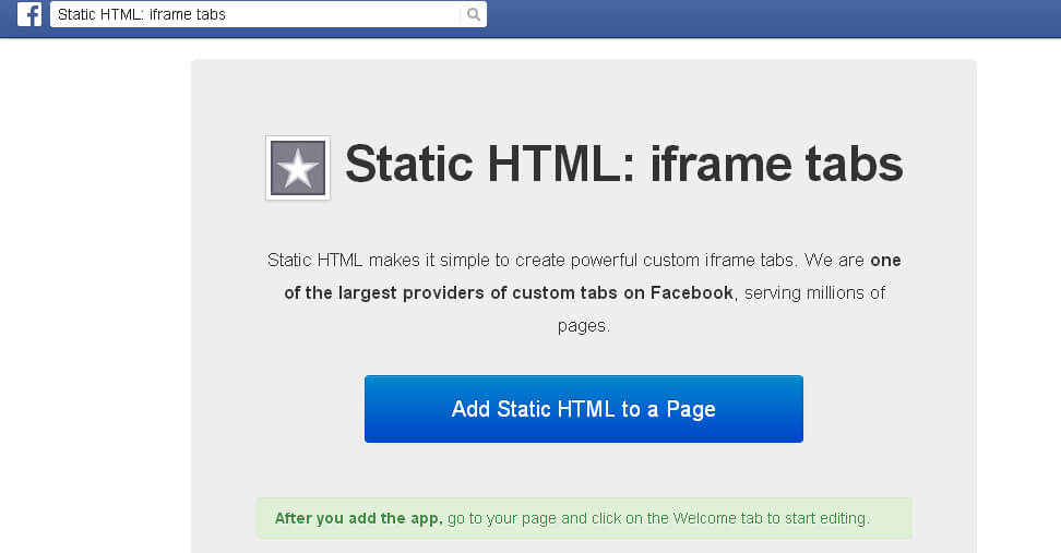 App static-html de Facebook